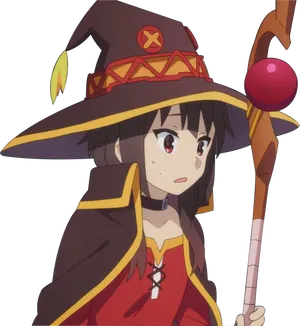 Megumin Anime Witch Character PNG Image