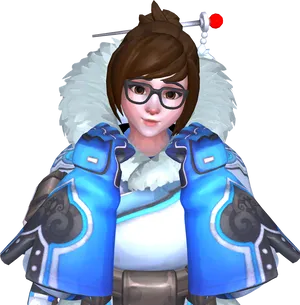 Mei Overwatch Character Portrait PNG Image