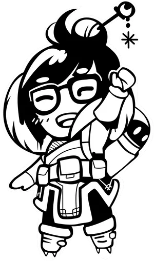 Mei Overwatch Chibi Character Art PNG Image