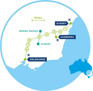 Melbourneto Sydney Travel Route Map PNG Image