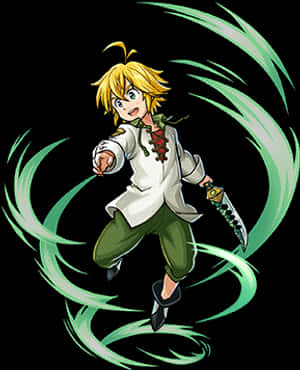 Meliodas_ Anime_ Character_ Action_ Pose PNG image with transparent background