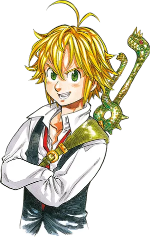 Meliodas_ Anime_ Character_ Portrait PNG Image