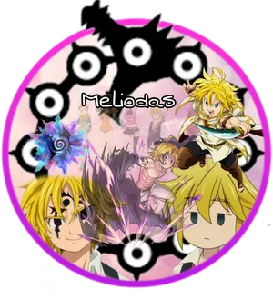 Meliodas Collageof Powerand Emotion PNG Image