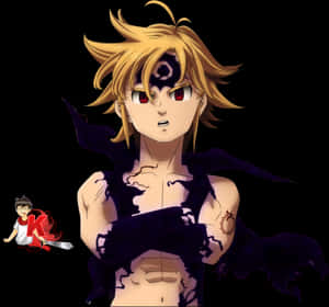 Meliodas Demon Form Anime Character PNG image with transparent background