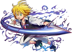 Meliodas Dragon Handle Sword PNG Image