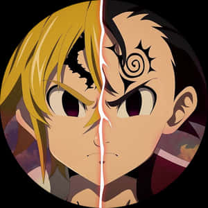 Meliodas Dual Nature Anime Art PNG image with transparent background