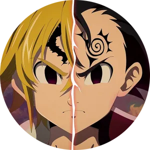 Meliodas Dual Nature Anime Art PNG Image