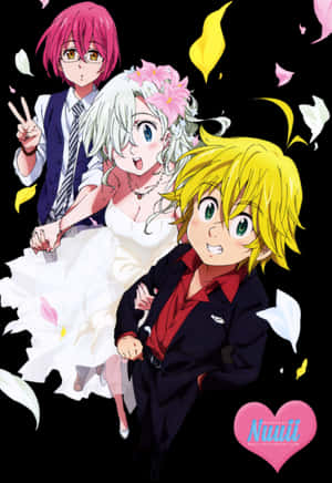 Meliodas_ Elizabeth_ Wedding_ Anime PNG image with transparent background