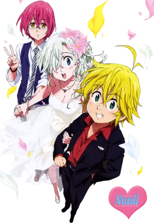 Meliodas_ Elizabeth_ Wedding_ Anime PNG Image