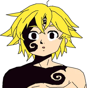 Meliodas Fan Art Portrait PNG Image