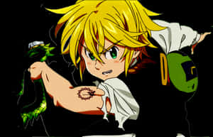 Meliodas Seven Deadly Sins Anime Action Pose PNG image with transparent background