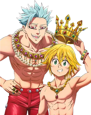 Meliodasand Ban Crown Celebration PNG Image