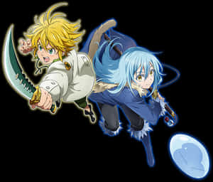 Meliodasand Elizabeth Anime Characters PNG image with transparent background