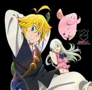 Meliodasand Friends_ Anime Characters PNG image with transparent background
