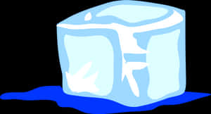 Melting Ice Cube Graphic PNG image with transparent background