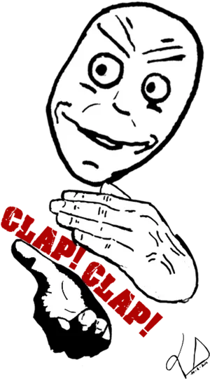 Meme Face Clapping Illustration PNG Image