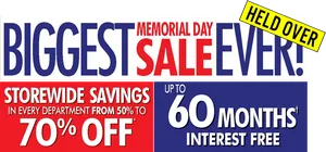 Memorial Day Sale Banner PNG Image