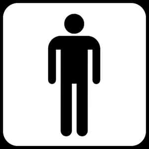 Men Restroom Sign Icon PNG image with transparent background
