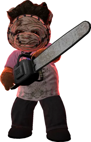 Menacing_ Stuffed_ Animal_with_ Chainsaw.png PNG Image