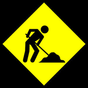 Menat Work Sign PNG image with transparent background