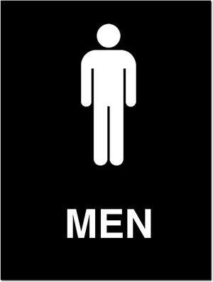 Mens Bathroom Sign Black Background PNG Image