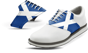 Men's Scotland Flag Saddles On White Golf Shoe From - Golf Shoe, HD Png Download PNG image with transparent background