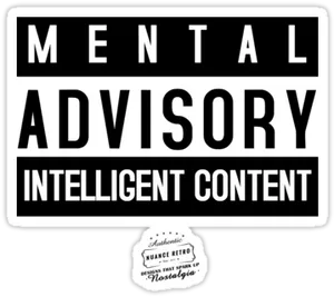 Mental Advisory Intelligent Content Parody PNG Image