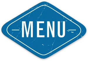 Menu Sign Blue Background PNG Image