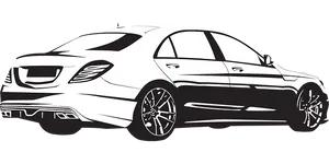 Mercedes Benz Sedan Vector Illustration PNG Image