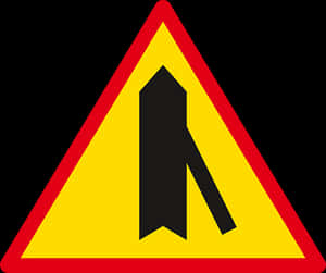Merge Lane Traffic Sign PNG image with transparent background