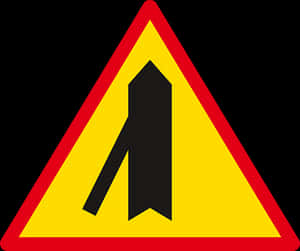 Merge Sign Traffic Warning PNG image with transparent background
