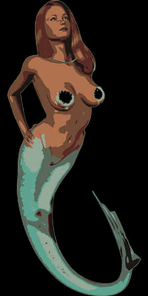 Mermaid_ Illustration_ Portrait PNG image with transparent background