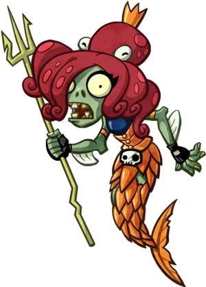 Mermaid Zombie Cartoon PNG Image