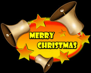 Merry Christmas Bells Graphic PNG image with transparent background