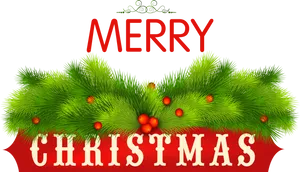 Merry Christmas Greeting Design PNG Image