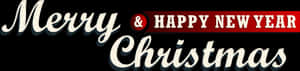 Merry Christmas Happy New Year Banner PNG image with transparent background