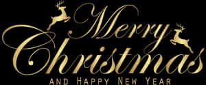 Happy New Year Gold Png -merry Christmas And Happy - Merry Christmas And Happy New Year Png, Transparent Png PNG image with transparent background