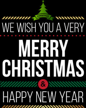 Merry Christmas Happy New Year Greeting PNG image with transparent background