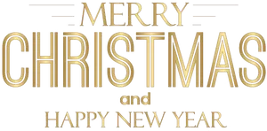 Merry Christmas Happy New Year Greeting PNG Image