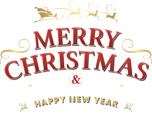 Merry Christmas Happy New Year Greeting PNG Image