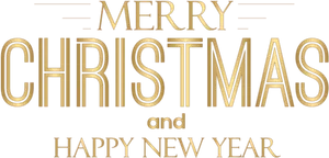 Merry Christmas Happy New Year Greeting PNG Image