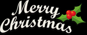 Merry Christmas Holly Decoration PNG image with transparent background