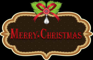 Merry Christmas Plaque Design PNG image with transparent background