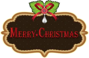 Merry Christmas Plaque Design PNG Image