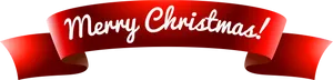 Merry Christmas Red Banner PNG Image