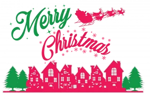 Merry Christmas Sleigh Graphic PNG Image