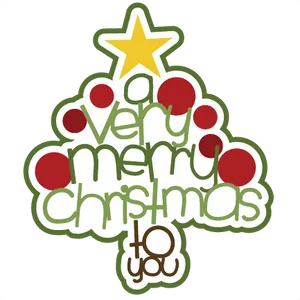 Merry Christmas Tree Clipart PNG Image