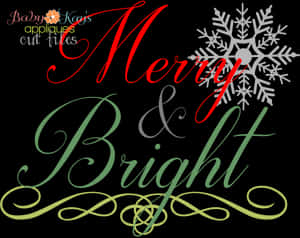 Merryand Bright Christmas Greeting PNG image with transparent background