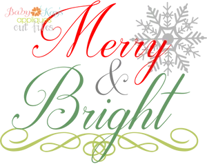 Merryand Bright Christmas Greeting PNG Image