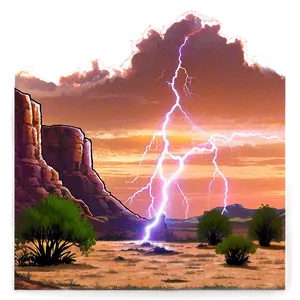 Mesa And Lightning Storm Png Rfy54 PNG Image